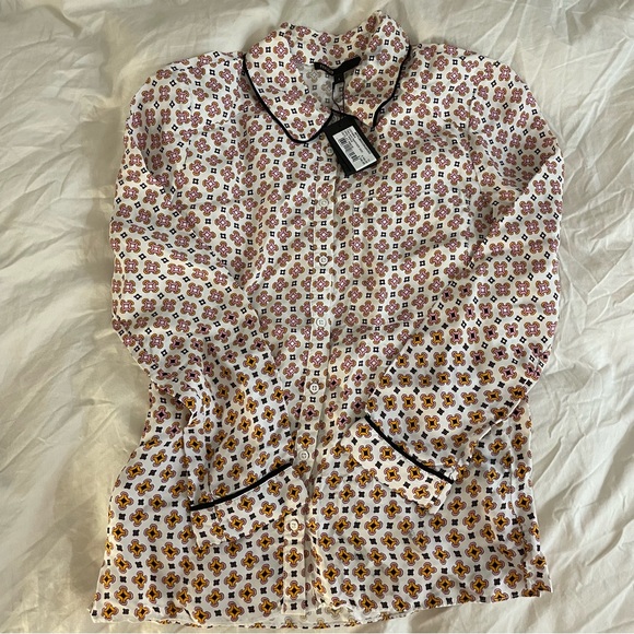 Maje 122CIMEA Contrast-Trim Viscose Shirt NWT - Picture 4 of 6